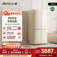 小吉（MINIJ）512L十字門(mén)冰箱家用大容量嵌入式四開(kāi)門(mén)復古電冰箱風(fēng)冷無(wú)霜一級能效雙變頻國家補貼BCD-JS512WB