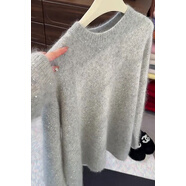 小紅書(shū)爆款歐貨高級感灰色細閃片馬海毛針織衫女秋冬軟糯加厚毛衣 灰色[商城品質(zhì)][秋冬內搭甜美軟 S 均碼