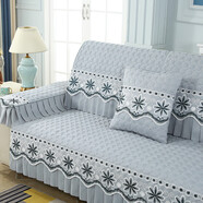 詠幻簡(jiǎn)約防滑沙發(fā)墊折疊沙發(fā)床套罩直排單人三人沙發(fā)蓋布坐墊 愛(ài)情海--灰色 90x360cm[兩片裝]