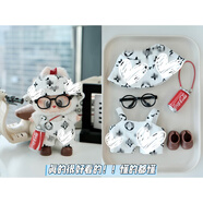 森用labubu六件套含眼鏡鞋子！可愛(ài)拉布布搪膠衣服娃衣一代二代三代 LL五件套:帽子+背帶褲+眼鏡+可樂(lè )+鞋子 均碼