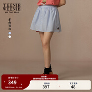 Teenie Weenie小熊女裝半身裙25夏新款清新甜美條紋學(xué)院風(fēng)蓬蓬短裙 藍色 S