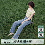 ONLY夏季涼感冰氧酷高腰顯瘦直筒褲牛仔褲女|124232025 J33 350水洗牛仔藍 M (165) M褲長(cháng)減短（卡碼拍大）