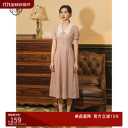 固執(zhí)（OBSTINATE）【特價】夏季新款學(xué)院短袖中長格子連衣裙25122LQ07159 醬紅格子 M 165/84A