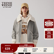 Teenie Weenie小熊女裝冬裝時(shí)尚潮流甜酷風(fēng)加絨保暖牛仔短外套上衣 灰色 M (165)