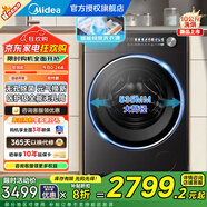 美的滾筒洗衣機全自動(dòng)家用大容量 新升級1.1洗凈比省時(shí)省電 超薄機身 靜音冠軍除菌凈螨內衣洗一級能效 元氣2.0智投款＋智能柔烘＋無(wú)孔除菌丨L5洗烘