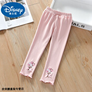 迪士尼寶寶女童打底褲外穿春秋寶寶棉兒童薄款長(cháng)褲小女孩繡花加絨褲子洋氣褲 粉紅色 130 建議120-130cm7-8歲cm