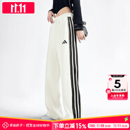 阿迪達(dá)斯 （adidas）女褲 2025年秋季新款運(yùn)動(dòng)褲三條紋直筒香蕉褲時(shí)尚垂感彎刀褲子女 白色/彎刀褲/時(shí)尚/建議拍小一碼 XL