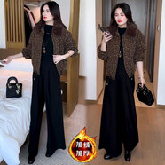 忻依美加絨加厚印花短外套女2025冬季新款洋氣小個(gè)子加厚保暖大毛領(lǐng)夾克 咖色 L 【105-120斤】