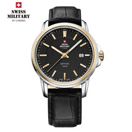 瑞士軍表（SWISS MILITARY）瑞士原裝進(jìn)口男表休閑商務(wù)防水100米藍寶石鏡面五年聯(lián)保生日禮物 黑盤(pán)-間金34039.10