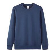 匡都（KRDUGBR）秋冬季衛衣男加絨加厚長(cháng)袖t恤圓領(lǐng)休閑簡(jiǎn)約重磅修身型秋衣冬裝 藍色 M 【80-100斤】