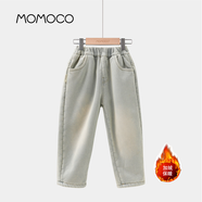 瑪米瑪卡（MOMOCO）兒童牛仔褲加絨厚款冬季男童女童褲子 46藍色 男童  105   