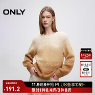 ONLY秋冬柔軟舒適漸變燈籠袖圓領(lǐng)毛衣針織衫女|124313008 C12 沙色 XS (155) 76A
