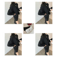 毛呢時(shí)尚套裝2025秋冬季新款名媛小香風(fēng)加厚編織外套半身裙兩件套 紫色 【囔胸】 M