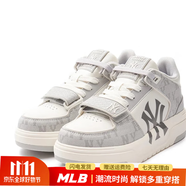 MLB中幫板鞋男鞋女鞋新款增高老花運動(dòng)鞋情侶款NY休閑鞋運動(dòng)休閑鞋 紐約洋基隊/新款灰 37.5