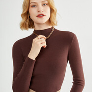 秋冬修身抽條半高領(lǐng)女毛衣打底衫純色韓版套頭貼身穿女針織衫內搭 咖啡 S