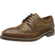 暇步士（Hush Puppies）男士正裝皮鞋記憶海綿緩震透氣內里柔軟鞋底耐磨橡膠大底深藍色 Tan 40