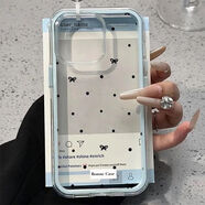 米向冷風(fēng)蝴蝶結二合一iphone17promax手機殼蘋(píng)果1716/15/14promax手機殼13透色12高顏值11軟殼手機套 二合一藍邊-冷風(fēng)蝴蝶結 蘋(píng)果17pro