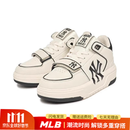 MLB中幫板鞋男鞋女鞋新款增高老花運動(dòng)鞋情侶款NY休閑鞋運動(dòng)休閑鞋 紐約洋基隊/米白色 42