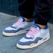 耐克（NIKE）籃球鞋男鞋2025秋冬季新款運動(dòng)鞋Air Jordan 4 AJ4休閑鞋FQ7939-0 FQ7939-101白色/灰石板藍/棱鏡粉 42.5