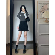 銘佳玲小香風(fēng)灰色套裝連衣裙女秋冬季2025超火巨好看的秋冬裝一整套穿搭 馬甲+打底+短裙秋冬連衣裙/秋季巨好看連衣裙/冬季連衣 S