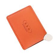 日美新高顏值迷你不銹鋼化妝鏡防摔鏡便攜隨身小鏡子卡片鏡皮套高顏值鏡 不銹鋼化妝鏡橙色