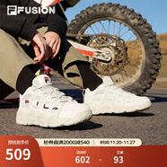 斐樂(lè )（FILA）FUSION 斐樂(lè )潮牌籃球鞋女鞋低幫籃球文化鞋復古休閑鞋老爹鞋 燕麥色-T12W941206AOM 35.5