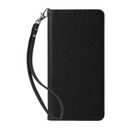 【原裝品質(zhì) 】適用于蘋(píng)果16promax手機殼15plus保護套14Pro真皮套 黑色 【配同色系皮手繩】 iPhone 5S