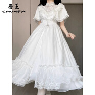 春乏法式洛麗塔連衣裙宮廷風(fēng)民國白色蕾絲洋裝公主裙復古婚紗禮服女 白月光【溫柔公主裙】 L