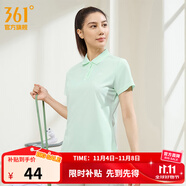 361°運動翻領(lǐng)t恤2025年春夏季新款休閑透氣短袖情侶POLO衫開學(xué)季 【女款】微波綠 L