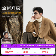 伯爵卓爾高端全羊毛雙面呢大衣100%男士2025秋冬季新款中長款通勤男裝外套 卡其 【二代升級(jí) - 石墨烯 / 鵝絨內(nèi)膽】  L (175)
