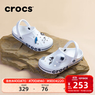 卡駱馳（CROCS）洞洞鞋貝雅卡駱班輕便耐磨一腳蹬休閑鞋|205089 白/深藍-126 39 (240mm)