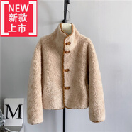 可奈欣（KENAIXIN）栗子松糕”雙面穿立領(lǐng)麂皮絨羊羔毛皮毛一體加厚皮草外套小個(gè)子冬 金色澳洲羊毛 S 80斤-110斤