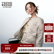 Teenie Weenie【趙露思同款】小熊女裝舒適輕薄短款弧形圓領羽絨服 灰色 S (160)