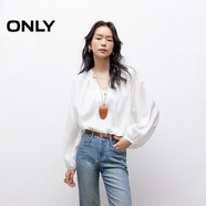 ONLY 2025冬季法式慵懶風(fēng)寬松V領(lǐng)泡泡袖雪紡衫女|125151004