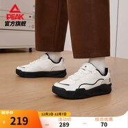 匹克態(tài)極漫游板鞋男冬季鞋新款休閑鞋情侶百搭厚底增高運動(dòng)鞋子男 【男款】帆布白色/黑色-革面款 41