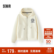 森馬（Semir）[商場同款]外套女連帽刺繡學(xué)院風(fēng)2025春寬松質(zhì)感夾克101125108002