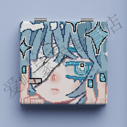 像素風(fēng)日系小鏡子可折疊翻蓋式學(xué)生宿舍小鏡子隨身帶鏡子便攜小巧 藍發(fā)女孩-化妝鏡