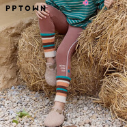 巴巴小鎮（PPTOWN）女童打底褲秋冬季加絨加厚2025新款洋氣兒童保暖休閑褲子 13873蜜茶棕 110