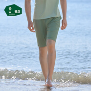 松山棉店舒爽天絲莫代爾睡衣清爽透氣男短袖夏情侶家居服短褲-輕松綠175