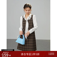 自巧小個(gè)子氣質(zhì)背帶裙女秋冬新款格紋背心裙子赫本風(fēng)連衣裙 英倫格 S (153-155cm左右參考)