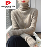 皮爾卡丹（pierre cardin）大堆堆領(lǐng)長(cháng)袖女毛衣2025冬季新款高領(lǐng)內搭加厚毛衫百搭打底衫 駝色 M