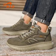 貴人鳥(niǎo)休閑鞋男鞋2025冬季新款減震保暖戶(hù)外鞋子舒適復古厚底增高運動(dòng)鞋 苔灰綠 40