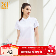 361°運(yùn)動翻領(lǐng)t恤2025年春夏季新款休閑透氣短袖情侶POLO衫開學(xué)季 【女款】本白 L