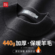紅豆（Hodo）含羊毛秋冬季加厚保暖半高領(lǐng)毛衣男士中領(lǐng)針織提花打底衫