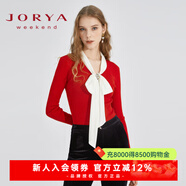 卓雅周末（JORYA weekend）安妮公主系列|23春季新款蝴蝶結珠飾修身長(cháng)袖羊毛針織衫EJWCCM16 紅色-預售7天 S -預售7天