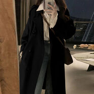 風(fēng)衣外套女春秋黑色風(fēng)衣外套女2025新款春秋小個(gè)子中長(cháng)款今年流行 黑色 【高品質(zhì)，包郵】 XS 適合95-105斤