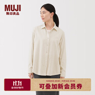 無印良品（MUJI） 女式 法蘭絨 襯衫領(lǐng) 長袖襯衫女士襯衣內(nèi)搭上衣純棉秋季新品女裝 象牙色 S （155/80A）