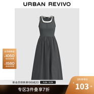 UR2025夏季新款女裝拼接假兩件撞色無(wú)袖連衣裙UWM750057