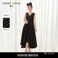 糖力商場(chǎng)同款糖力 黑緞舞會(huì )裙 2025秋新款禮服晚裝TWTQQ36796 黑色 M