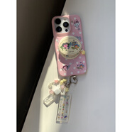 中掌柜Moshi Moshii#貝貝美髪屋 原創(chuàng  )可愛(ài) 進(jìn)口韓菲硬殼磨砂磁吸手機殼 粉色波點(diǎn)+美發(fā)小精靈+手機鏈 iPhone 14